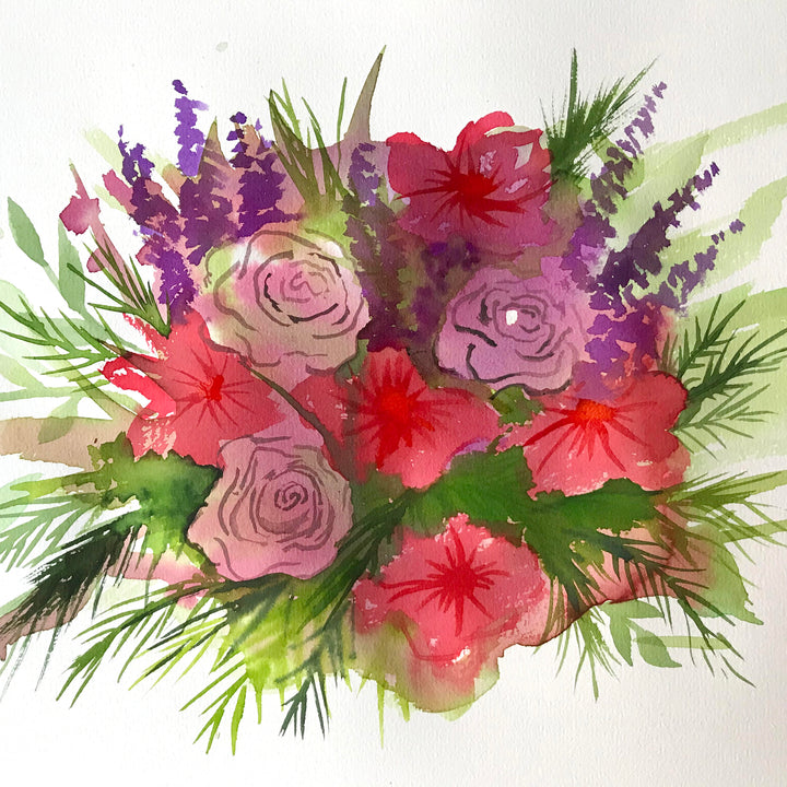 Abstract Floral Watercolour