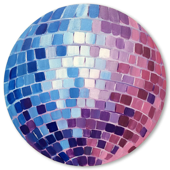 Disco Ball on a Round Canvas