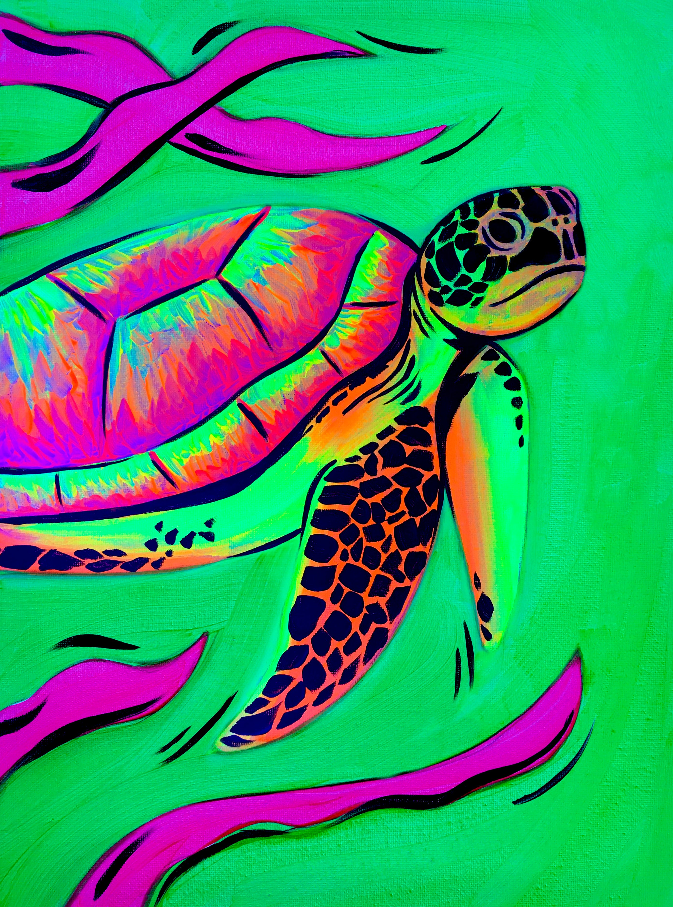 Learn To Paint Swimming Turtle Paintvine   Sea Turtle 