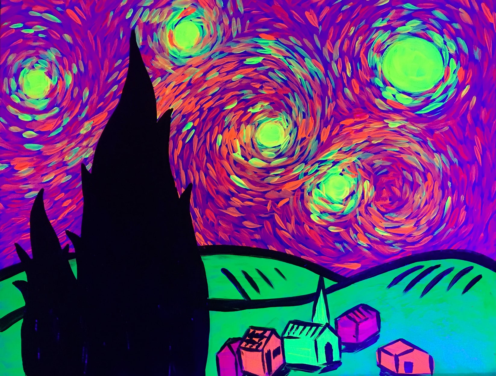 Buy Tickets to 'A Glowy Night' Glow in the Dark Paint and Wine Night in