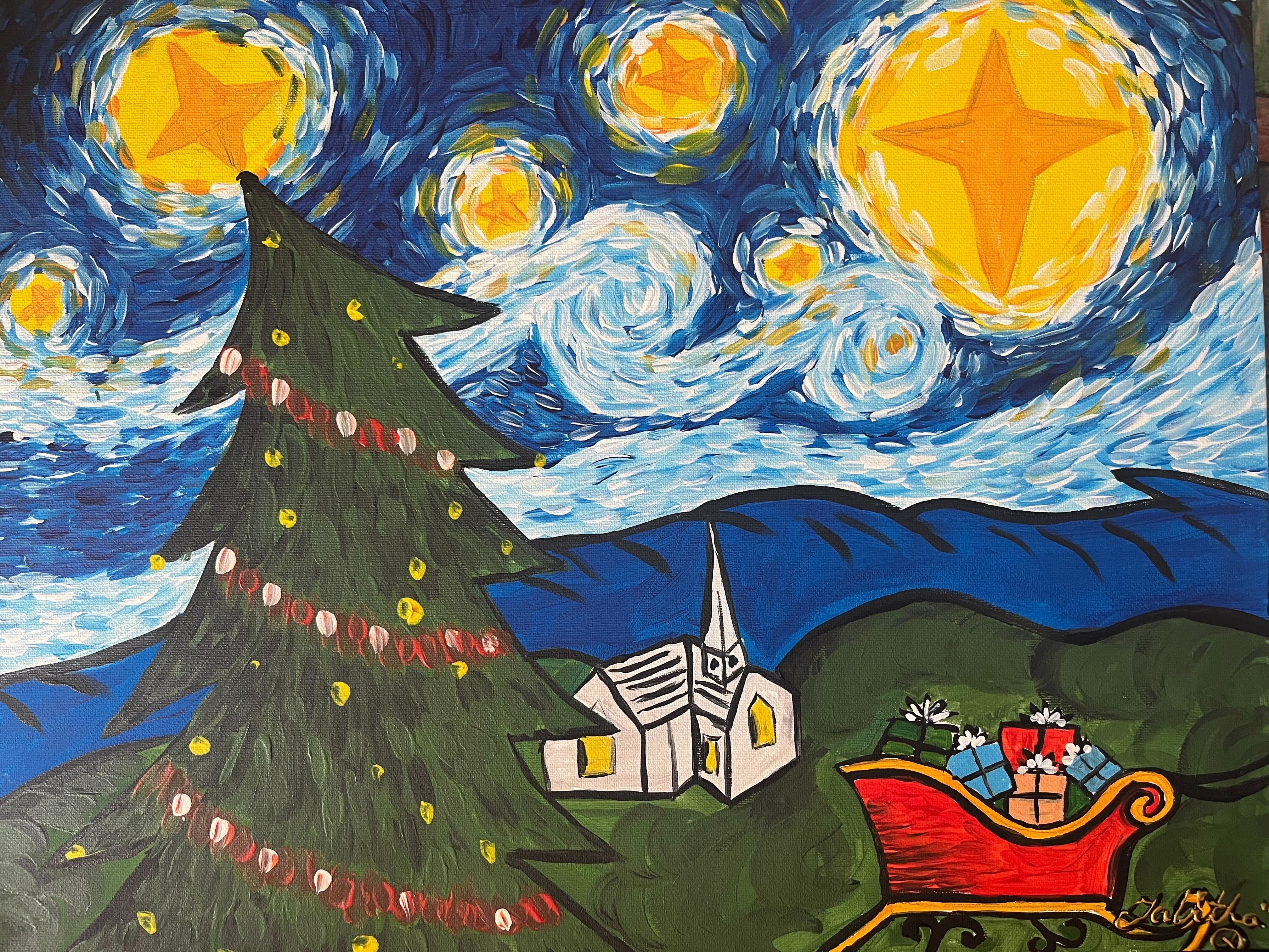 Buy Tickets to 'A Starry Christmas Night' Paint and Wine Event in