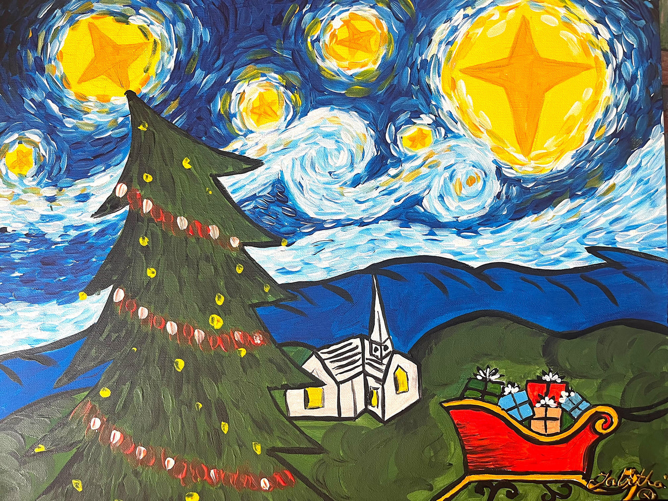 Tickets On Sale for 'A Starry Christmas' Paint and Wine Night Auckland