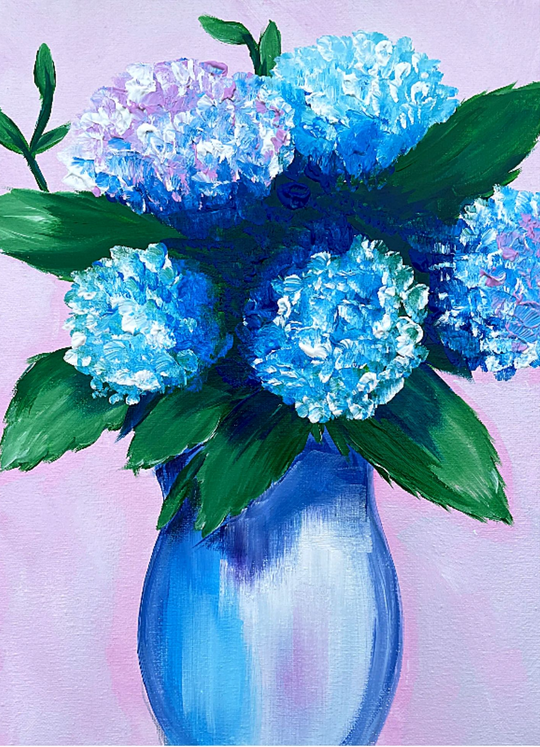 Learn to paint Hydrangea Vase – Paintvine®