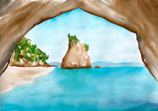 Watercolour Cathedral Cove | 26/02/2025 - Lone Star, Whangarei