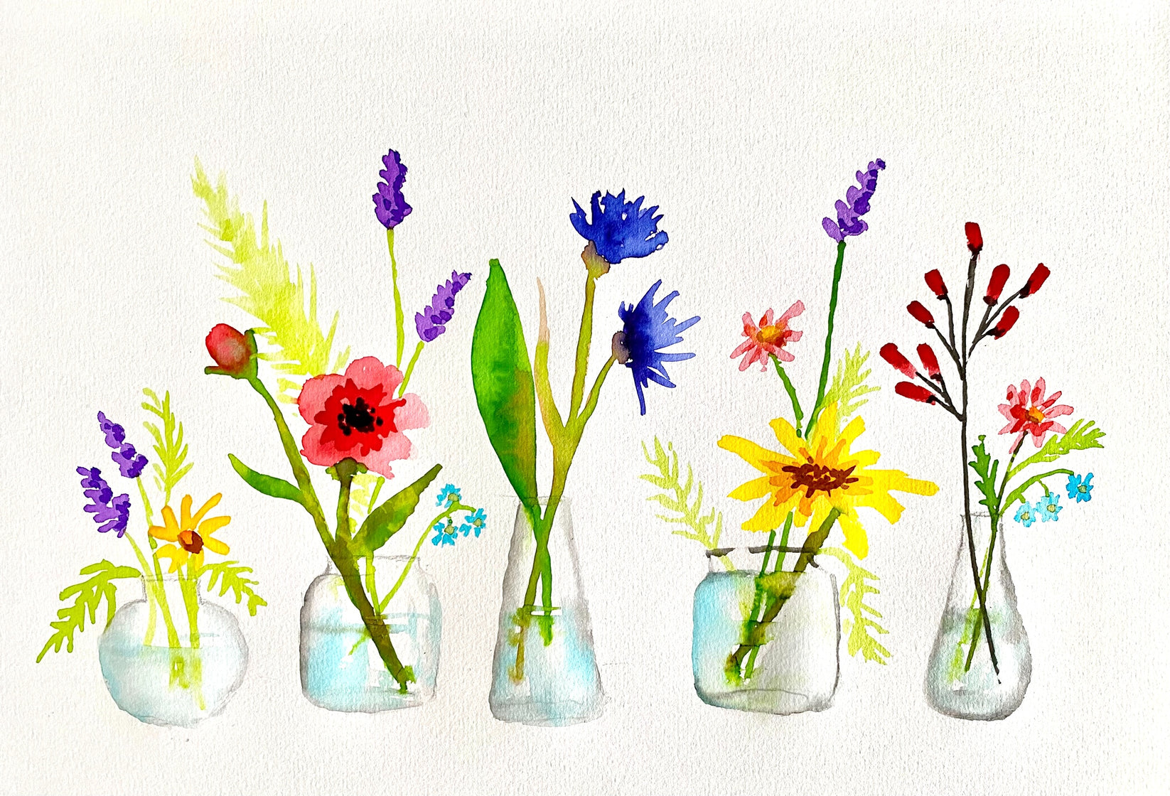 Buy Tickets to 'Wild Flowers in Vases' Watercolour Paint and Wine Event